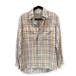 Vintage Road Mens Button Front Collared Shirt Primary Colors Pocket Size L